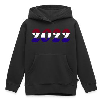 Équipe nationale des Pays-Bas - Sweat Premium à capuche enfant bio - noir - Devant - AI Model Kid Male (0cm)
