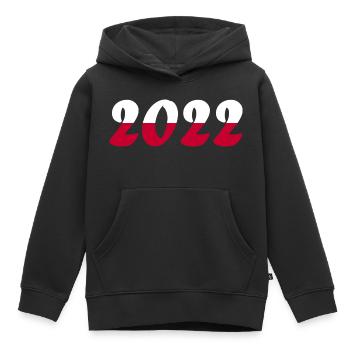 Coupe du monde de l’équipe nationale de Pologne - Sweat Premium à capuche enfant bio - noir - Devant - AI Model Kid Male (0cm)