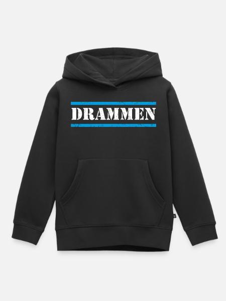 Drammen Schriftzug - Kinder Premium Organic Hoodie - Schwarz