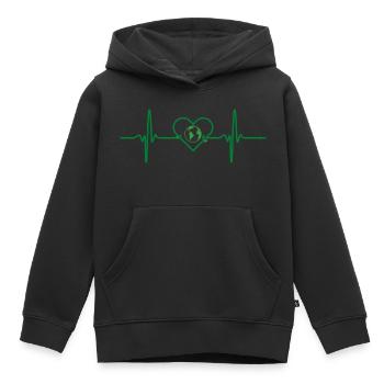 Environnement de battement de cœur durable - Sweat Premium à capuche enfant bio - noir - Devant - AI Model Kid Male (0cm)