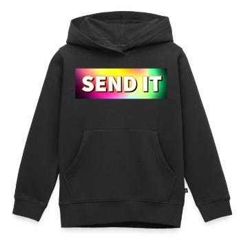 SEND IT Boxlogo - Kinder Premium Organic Hoodie - Schwarz - Vorne - AI Model Kid Male (0cm)