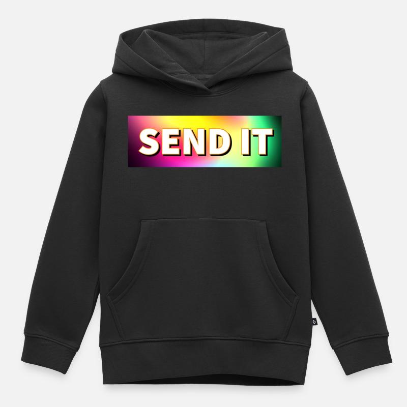 SEND IT Boxlogo - Kinder Premium Organic Hoodie - Schwarz