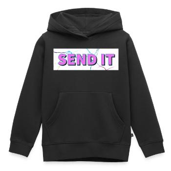 SEND IT Boxlogo - Kinder Premium Organic Hoodie - Schwarz - Vorne - AI Model Kid Male (0cm)