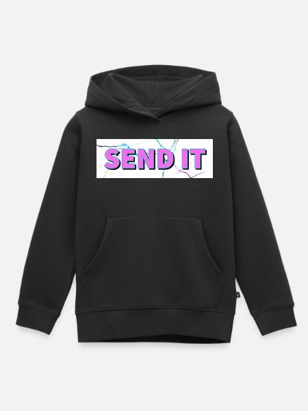 SEND IT Boxlogo - Kinder Premium Organic Hoodie - Schwarz