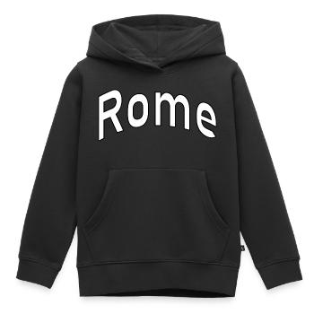 Rome - Kids Premium Organic Hoodie - black - Front - AI Model Kid Male (0cm)