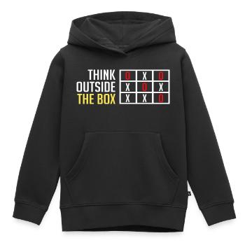 Sortir des sentiers battus - Sweat Premium à capuche enfant bio - noir - Devant - AI Model Kid Male (0cm)