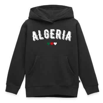 Algerien - Kinder Premium Organic Hoodie - Schwarz - Vorne - AI Model Kid Male (0cm)