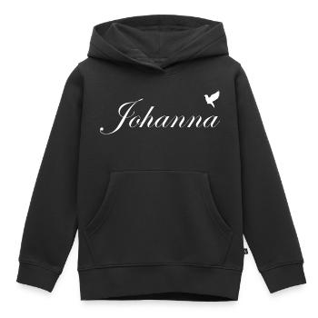 Johanna beau nom Blanc - Sweat Premium à capuche enfant bio - noir - Devant - AI Model Kid Male (0cm)