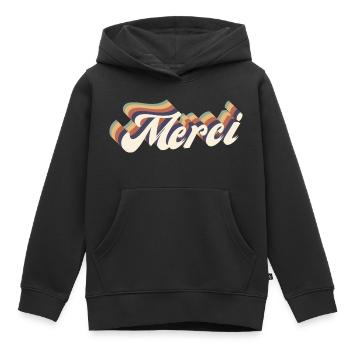 merci vintage - Sweat Premium à capuche enfant bio - noir - Devant - AI Model Kid Male (0cm)