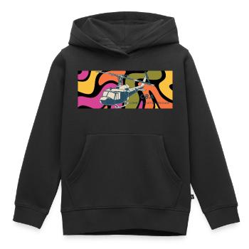 Helikopter vintage Geschenk - Kinder Premium Organic Hoodie - Schwarz - Vorne - AI Model Kid Male (0cm)