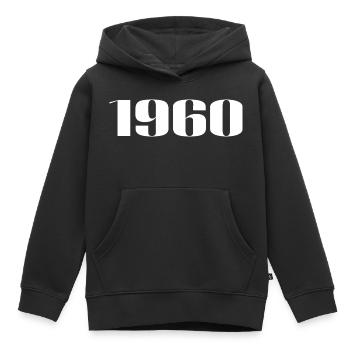 1960 - Cadeau né en 1960 - Sweat Premium à capuche enfant bio - noir - Devant - AI Model Kid Male (0cm)