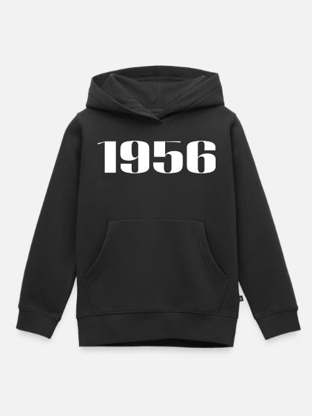 1956 - Lahja syntynyt 1956 - Lasten Premium huppari luomu - musta