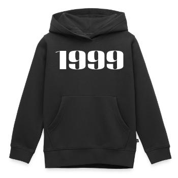 1999 - Cadeau né en 1999 - Sweat Premium à capuche enfant bio - noir - Devant - AI Model Kid Male (0cm)