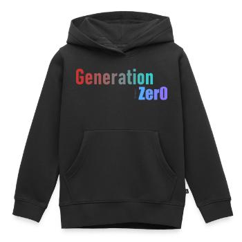 Génération 0 - Sweat Premium à capuche enfant bio - noir - Devant - AI Model Kid Male (0cm)
