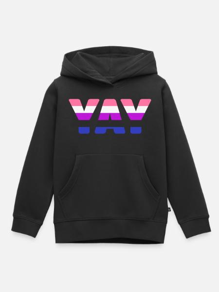 YAY genderfluid - Kinder Premium Organic Hoodie - Schwarz