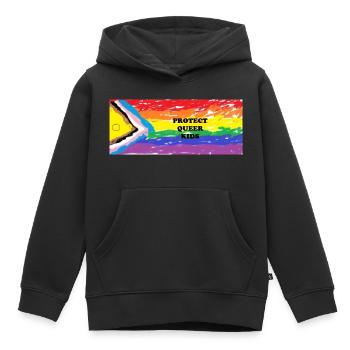 Protéger les enfants queer - Sweat Premium à capuche enfant bio - noir - Devant - AI Model Kid Male (0cm)
