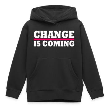 Change is coming - Kinder Premium Organic Hoodie - Schwarz - Vorne - AI Model Kid Male (0cm)