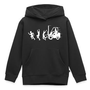 Gabelstapler zertifiziert - LKW-Fahrer - Kinder Premium Organic Hoodie - Schwarz - Vorne - AI Model Kid Male (0cm)