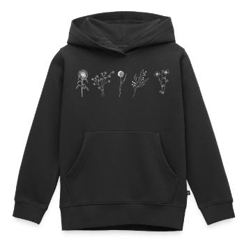 Minimalist flower - Kids Premium Organic Hoodie - black - Front - AI Model Kid Male (0cm)