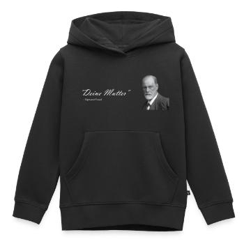 " Deine Mutter " Sigmund Freud - Kinder Premium Organic Hoodie - Schwarz - Vorne - AI Model Kid Male (0cm)