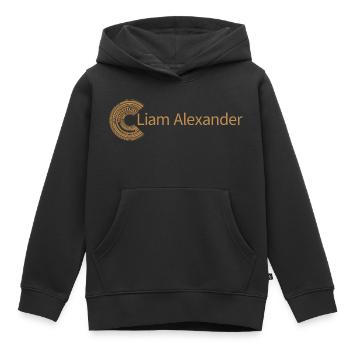 For Liam Alexander - Kids Premium Organic Hoodie - black - Front - AI Model Kid Male (0cm)