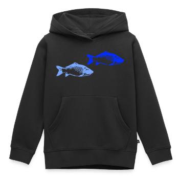 Poissons 2 - Sweat Premium à capuche enfant bio - noir - Devant - AI Model Kid Male (0cm)