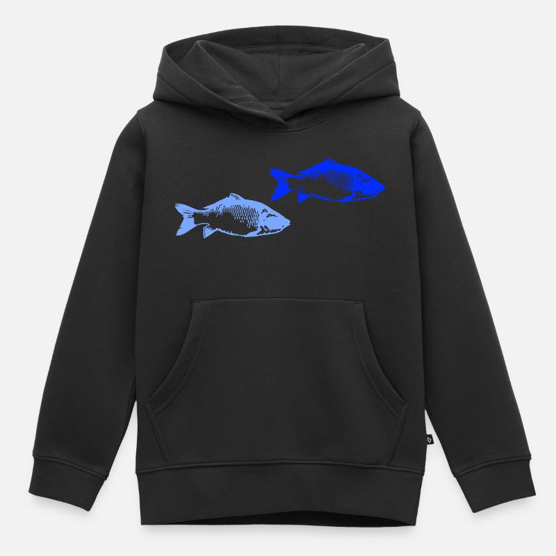 Poissons 2 - Sweat Premium à capuche enfant bio - noir