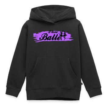 J’aime le ballet avec la couleur - Sweat Premium à capuche enfant bio - noir - Devant - AI Model Kid Male (0cm)