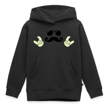 Visage froid - Sweat Premium à capuche enfant bio - noir - Devant - AI Model Kid Male (0cm)