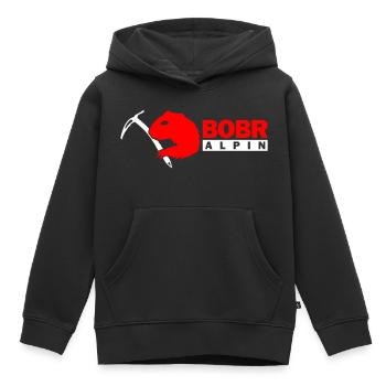 Bobr Alpin Logo Hell - Kinder Premium Organic Hoodie - Schwarz - Vorne - AI Model Kid Male (0cm)