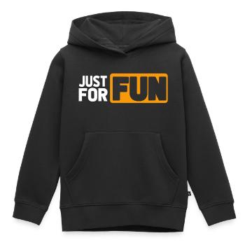 JUSTE POUR LE PLAISIR - Sweat Premium à capuche enfant bio - noir - Devant - AI Model Kid Male (0cm)