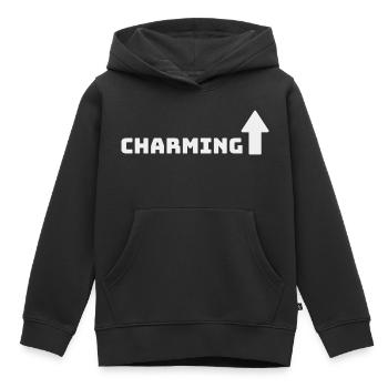 CHARMANT - Sweat Premium à capuche enfant bio - noir - Devant - AI Model Kid Male (0cm)