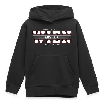 Wien - Kinder Premium Organic Hoodie - Schwarz - Vorne - AI Model Kid Male (0cm)