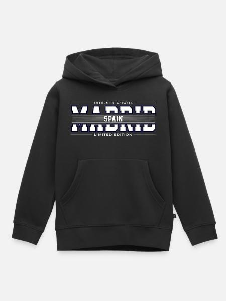 Madrid - Kinder Premium Organic Hoodie - Schwarz