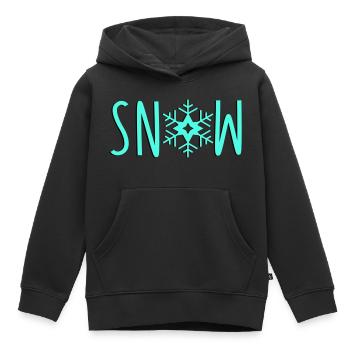Neige flocon de neige - Sweat Premium à capuche enfant bio - noir - Devant - AI Model Kid Male (0cm)