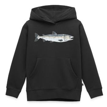 Pêche au saumon Pêcheur de saumon - Sweat Premium à capuche enfant bio - noir - Devant - AI Model Kid Male (0cm)