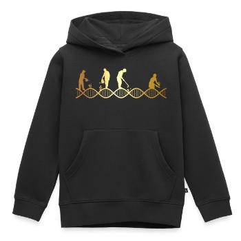 Le jardinage est dans mon ADN - Sweat Premium à capuche enfant bio - noir - Devant - AI Model Kid Male (0cm)