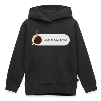 Slide to hour break - Sweat Premium à capuche enfant bio - noir - Devant - AI Model Kid Male (0cm)