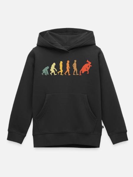 Breakdance Evolution vintage rétro - Sweat Premium à capuche enfant bio - noir