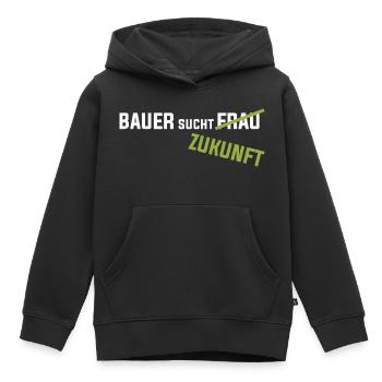 Boer is op zoek naar een toekomstig Farmer Farmers Demo Protest - Kinder Premium hoodie biologisch - zwart - Voor - AI Model Kid Male (0cm)