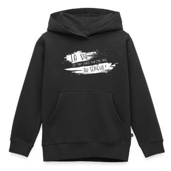 La vie - Sweat Premium à capuche enfant bio - noir - Devant - AI Model Kid Male (0cm)