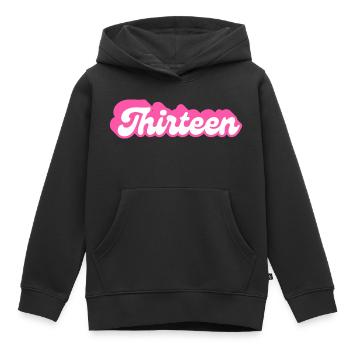 Dreizehn Geburtstag - 13. Geburtstag Retro Pink - Kinder Premium Organic Hoodie - Schwarz - Vorne - AI Model Kid Male (0cm)