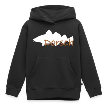 Morue blanche - Sweat Premium à capuche enfant bio - noir - Devant - AI Model Kid Male (0cm)