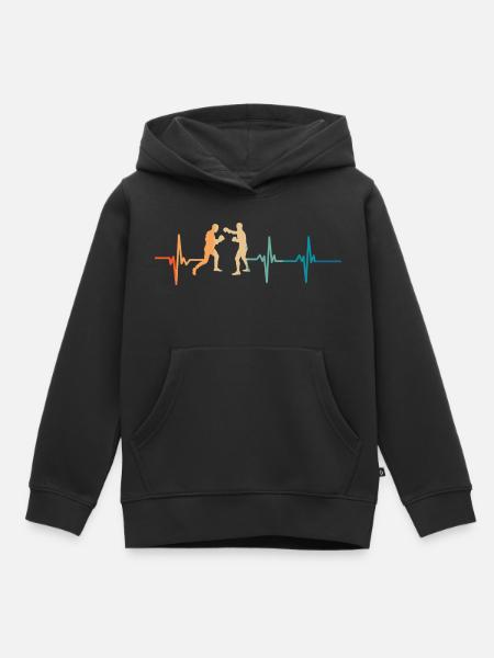 Herzschlag-Boxen - Kinder Premium Organic Hoodie - Schwarz