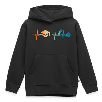 Battement de cœur enseignement - Sweat Premium à capuche enfant bio - noir - Devant - AI Model Kid Male (0cm)