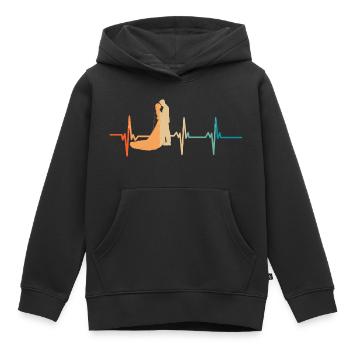 Herzschlag-Paar - Kinder Premium Organic Hoodie - Schwarz - Vorne - AI Model Kid Male (0cm)