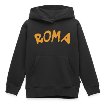 Rome - Rome - Italie - Italie - Italie - Sweat Premium à capuche enfant bio - noir - Devant - AI Model Kid Male (0cm)