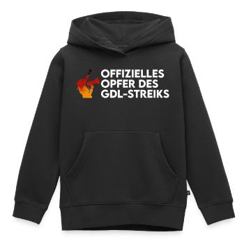 Opfer des Bahnstreiks - Kinder Premium Organic Hoodie - Schwarz - Vorne - AI Model Kid Male (0cm)