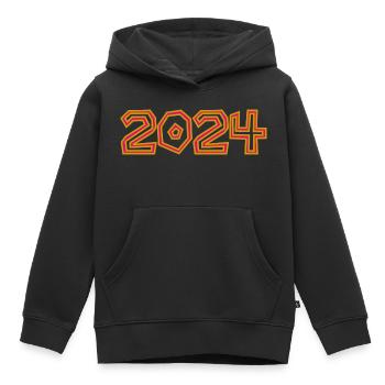2024. JAHR. ALLES GUTE ZUM NEUEN JAHR. - Kinder Premium Organic Hoodie - Schwarz - Vorne - AI Model Kid Male (0cm)