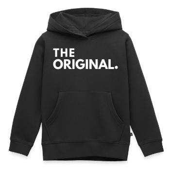 THE original - Kinder Premium Organic Hoodie - Schwarz - Vorne - AI Model Kid Male (0cm)